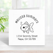 Goldfish Arch Address Gummistempel