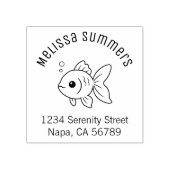 Goldfish Arch Address Gummistempel (Prägung)