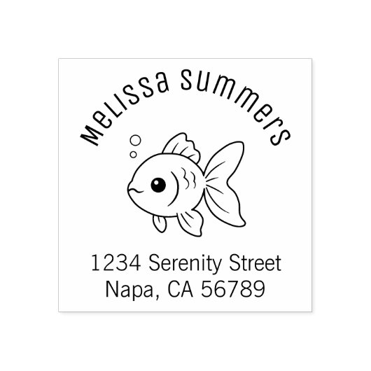 Goldfish Arch Address Gummistempel (Prägung)