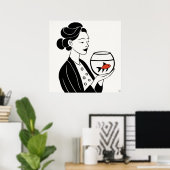 Goldfish - Archivkunst drucken Poster (Heimbüro)