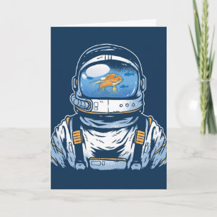 Goldfish Astronaut, Deutscher Geburtstag Karte
