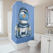 Goldfish Astronaut Duschvorhang (Beispiel)