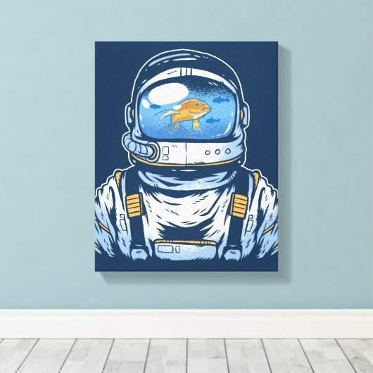 Goldfish Astronaut Leinwanddruck (Insitu (Holzboden))