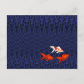 Goldfish auf Seigaiha Pattern Japanisch Personalis Postkarte (Vorderseite)