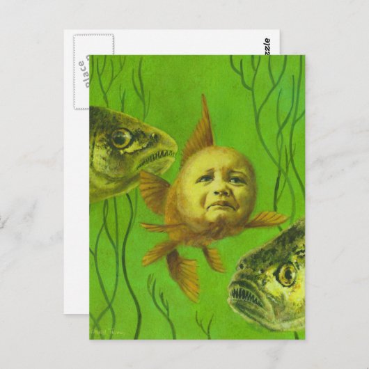 Goldfish Baby Mutant Design Postkarte (Vorne/Hinten)