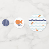 Goldfish Birthday Blue Orange White Confetti Konfetti (Vorderseiten)