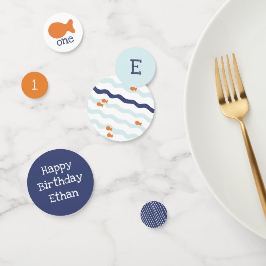 Goldfish Birthday Blue Orange White Confetti Konfetti (Gruppe)