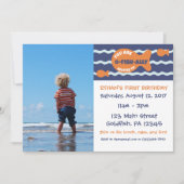 Goldfish Birthday Foto Party Einladung (Vorderseite)