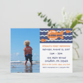 Goldfish Birthday Foto Party Einladung (Stehend Vorderseite)