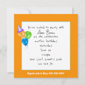 Goldfish Birthday Party Einladung (Rückseite)