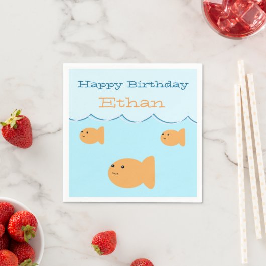 Goldfish Birthday Party Personalisiert Napkins Serviette (Beispiel)