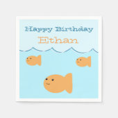 Goldfish Birthday Party Personalisiert Napkins Serviette (Vorderseite)