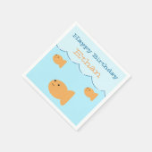 Goldfish Birthday Party Personalisiert Napkins Serviette (Ecke)