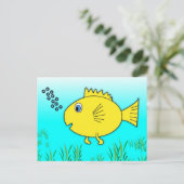 Goldfish blühende Blasen Postkarte (Stehend Vorderseite)