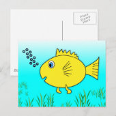 Goldfish blühende Blasen Postkarte (Vorne/Hinten)