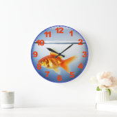 GoldFish Bowl Clock mit Zahlen Große Wanduhr (Zuhause)