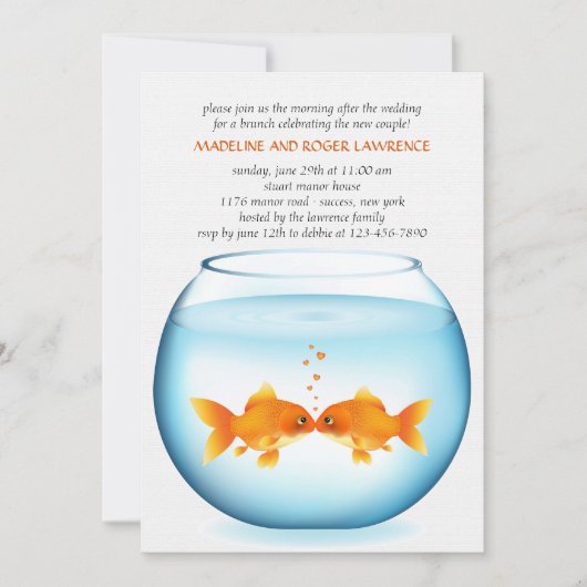 Goldfish Bowl Post Hochzeit Einladung (Vorderseite)