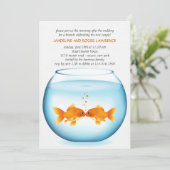 Goldfish Bowl Post Hochzeit Einladung (Stehend Vorderseite)
