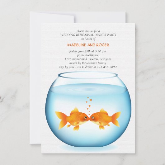 Goldfish Bowl Wedding Rehearsal Dinner Invitation Einladung (Vorderseite)