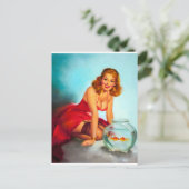 Goldfish Button Up Postkarte (Stehend Vorderseite)