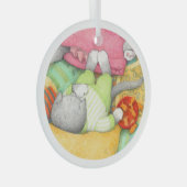 GOLDFISH CRACKERS KITTY Glass Circle Ornament Aus Glas (Vorderseite Rechts)