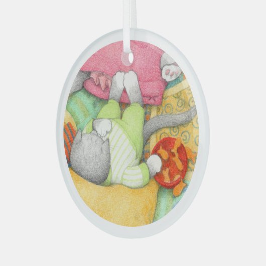 GOLDFISH CRACKERS KITTY Glass Circle Ornament Aus Glas (Vorderseite links)