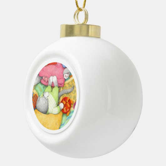 GOLDFISH CRACKERS KITTY Keramik Ball Ornament (Rechts)