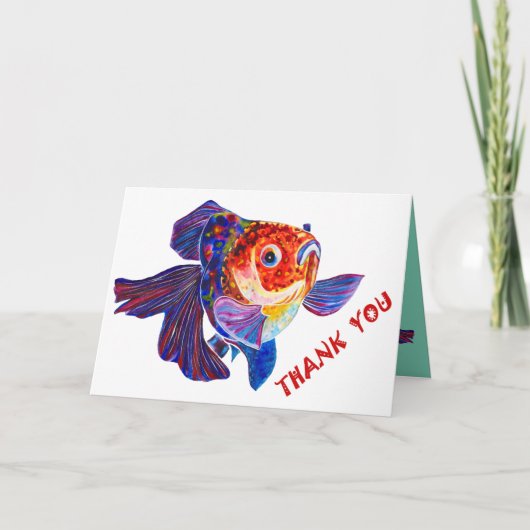 Goldfish Design "danke" Grußkarte Dankeskarte (Vorderseite)