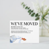 Goldfish, die aus Glas springen, hat die Zuhause Ankündigungspostkarte (Stehend Vorderseite)