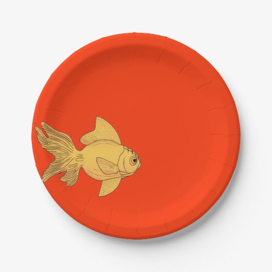 Goldfish Electric Orange Pappteller (Vorderseite)