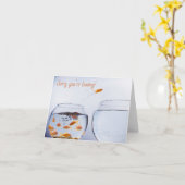 Goldfish entkommt gefalteter Grußkarte Karte (Gelbe Blume)