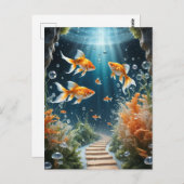 Goldfish Fantasy Postkarte (Vorne/Hinten)