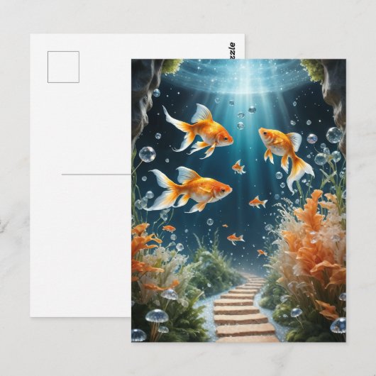 Goldfish Fantasy Postkarte (Vorne/Hinten)