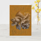Goldfish - Geburtstag Karte (Gelbe Blume)