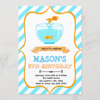 Goldfish Geburtstagsparty Einladung