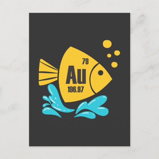 Goldfish Gold Element Chemie Chemist Postkarte (Vorderseite)