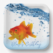 Goldfish Goldfisch Wasser Pappteller (Vorderseite)