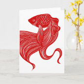 Goldfish Grußkarte mit Schere Karte (Gelbe Blume)