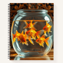 Goldfish im Glas-Jar-Notebook Notizblock