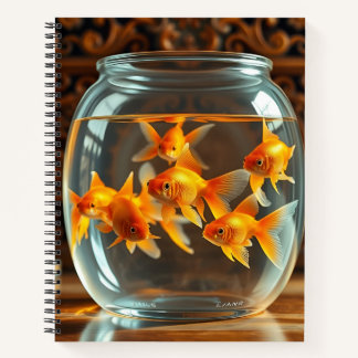 Goldfish im Glas-Jar-Notebook Notizblock