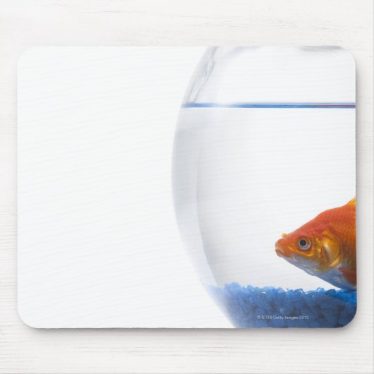 Goldfish in bowl on white background mousepad (Vorne)
