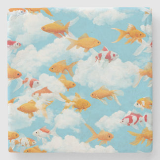 Goldfish in der Luft Steinuntersetzer