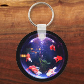 Goldfish in einem Aquarium Schlüsselanhänger (Vorderseite)