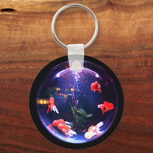 Goldfish in einem Aquarium Schlüsselanhänger (Vorderseite)