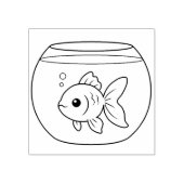 Goldfish in einem Fischschüssel Farbe Ich Gummistempel (Prägung)