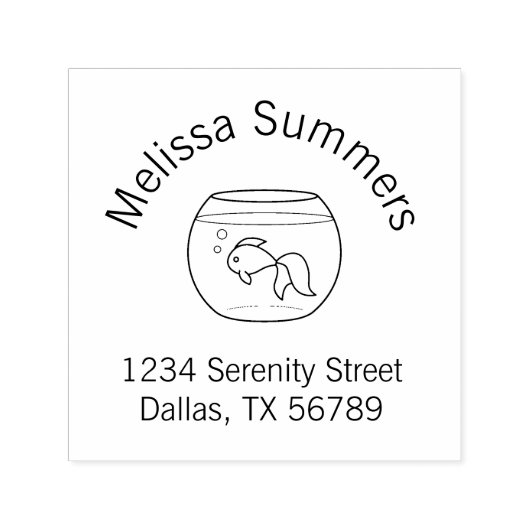 Goldfish in einer Anlaufadresse für den Fischtank Permastempel (Design)