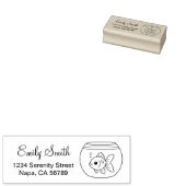 Goldfish in einer Fishbowl-Rücksendeadresse Gummistempel (Stempel)