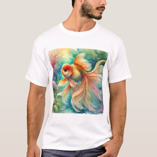 Goldfish in Tranquil Waters 240824AREF111 - Waterc T-Shirt (Vorderseite)