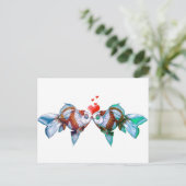 Goldfish Kiss Postkarte (Stehend Vorderseite)