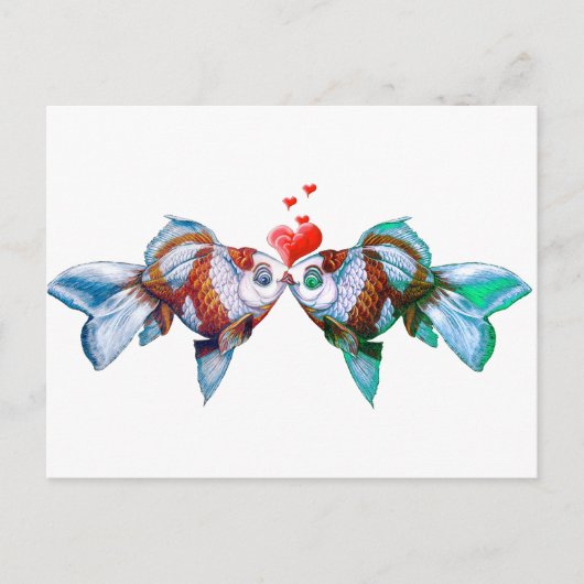 Goldfish Kiss Postkarte (Vorderseite)
